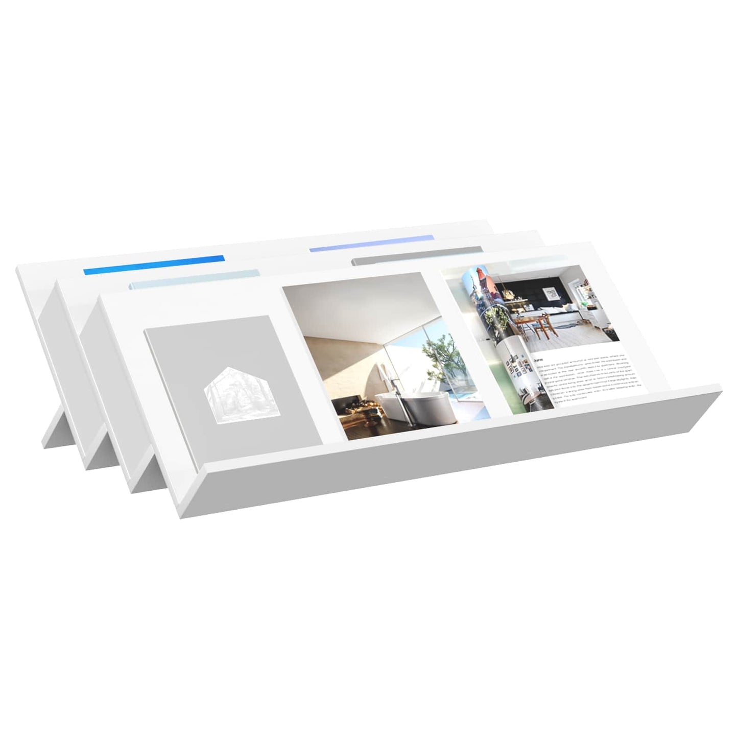 Magasinreol med hylle Hvit 90 x 53 x 28,5 cm Konstruert tre