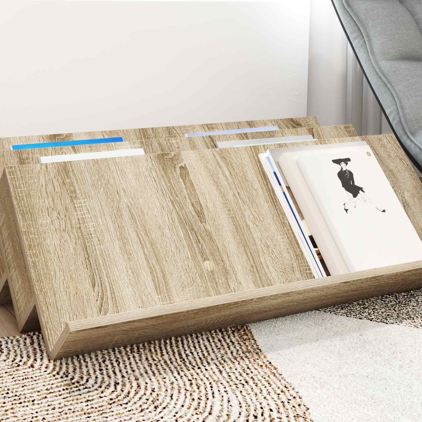 Magasinreol Sonoma eik 90 x 53 x 28,5 cm Konstruert tre