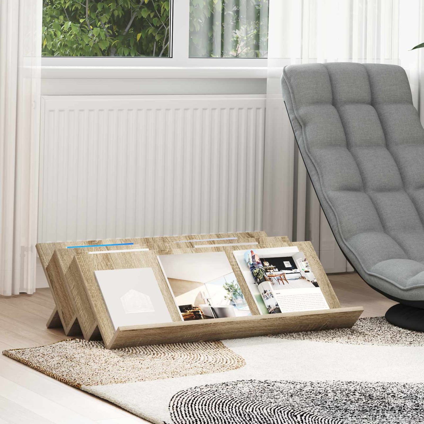 Magasinreol Sonoma eik 90 x 53 x 28,5 cm Konstruert tre