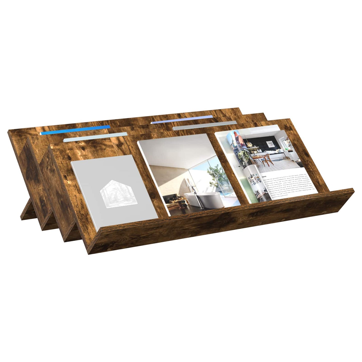 Magasinreol med hylle Røkt eik 90 x 53 x 28,5 cm Konstruert tre