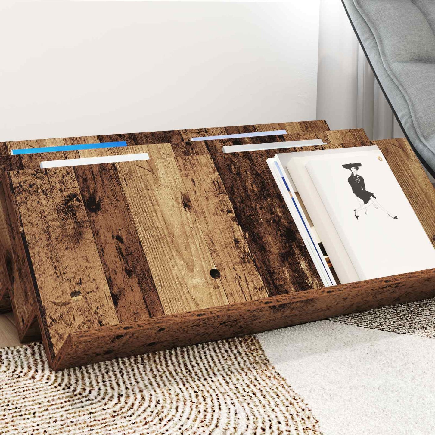 Magasinreol Gammelt tre 90 x 53 x 28,5 cm Konstruert tre