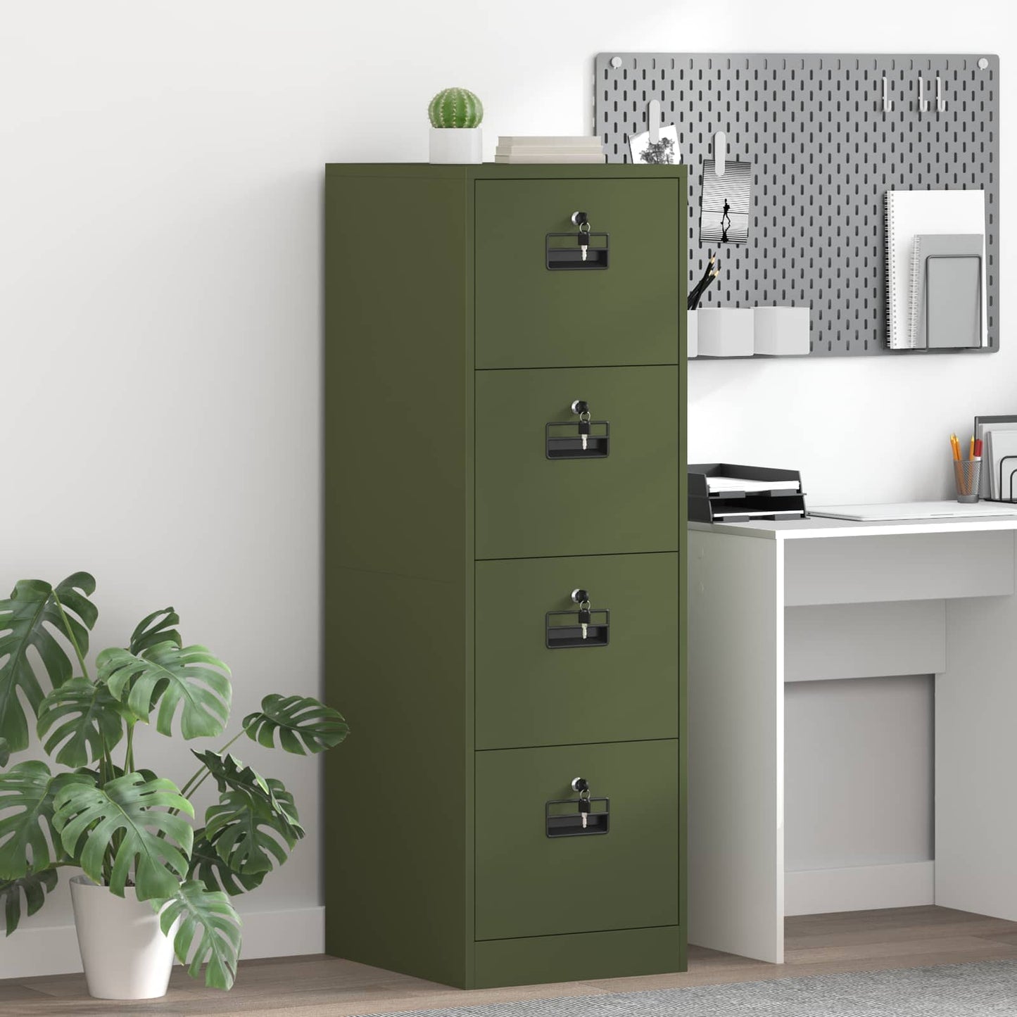 Arkivskap 2 pcs Olivengrønn 44 x 50 x 139 cm Kaldvalsget Stål