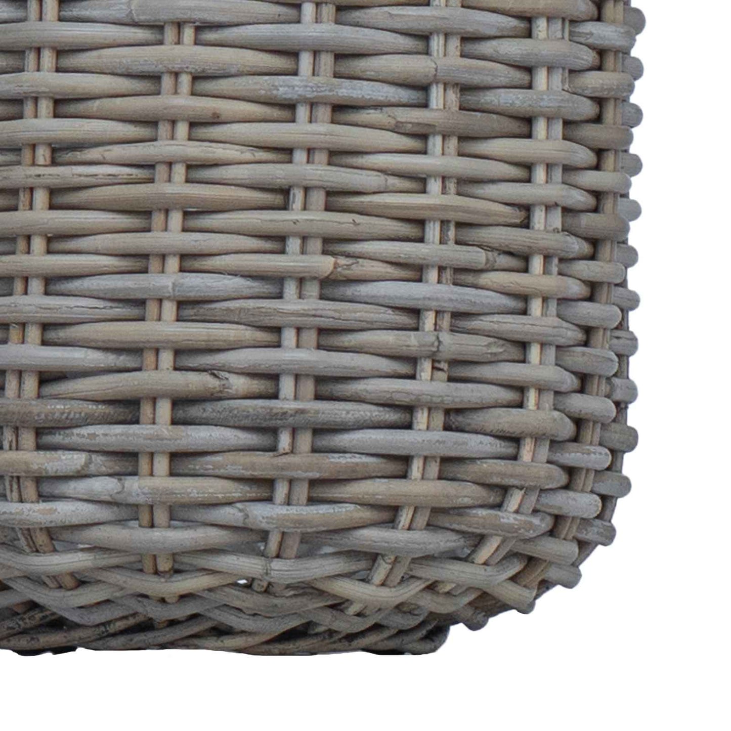 Planterkurv med lagring 2 stk. Naturlig grå Kubu Rattan