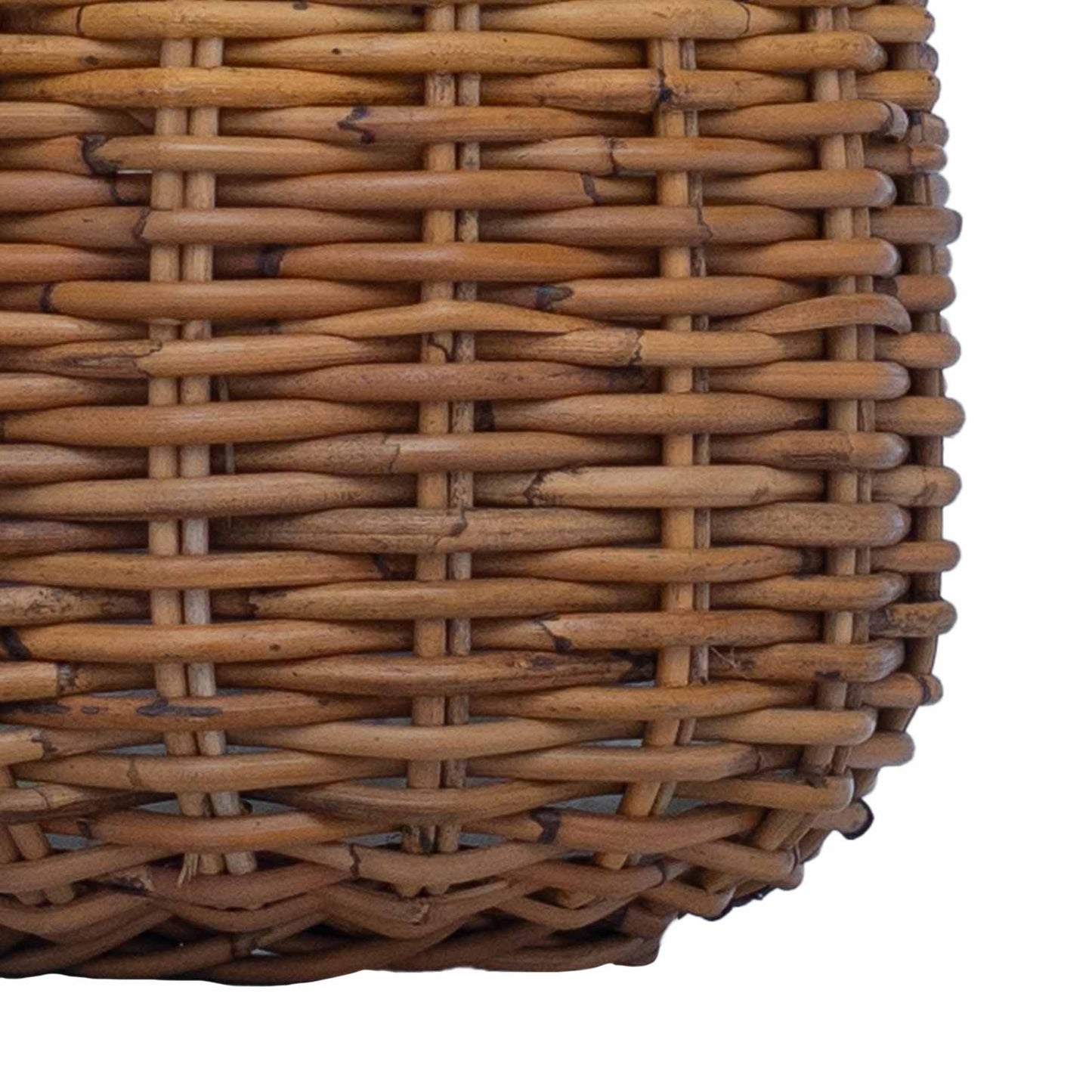 Planterkurv med lagring 2 stk. Naturlig brun Kubu Rattan