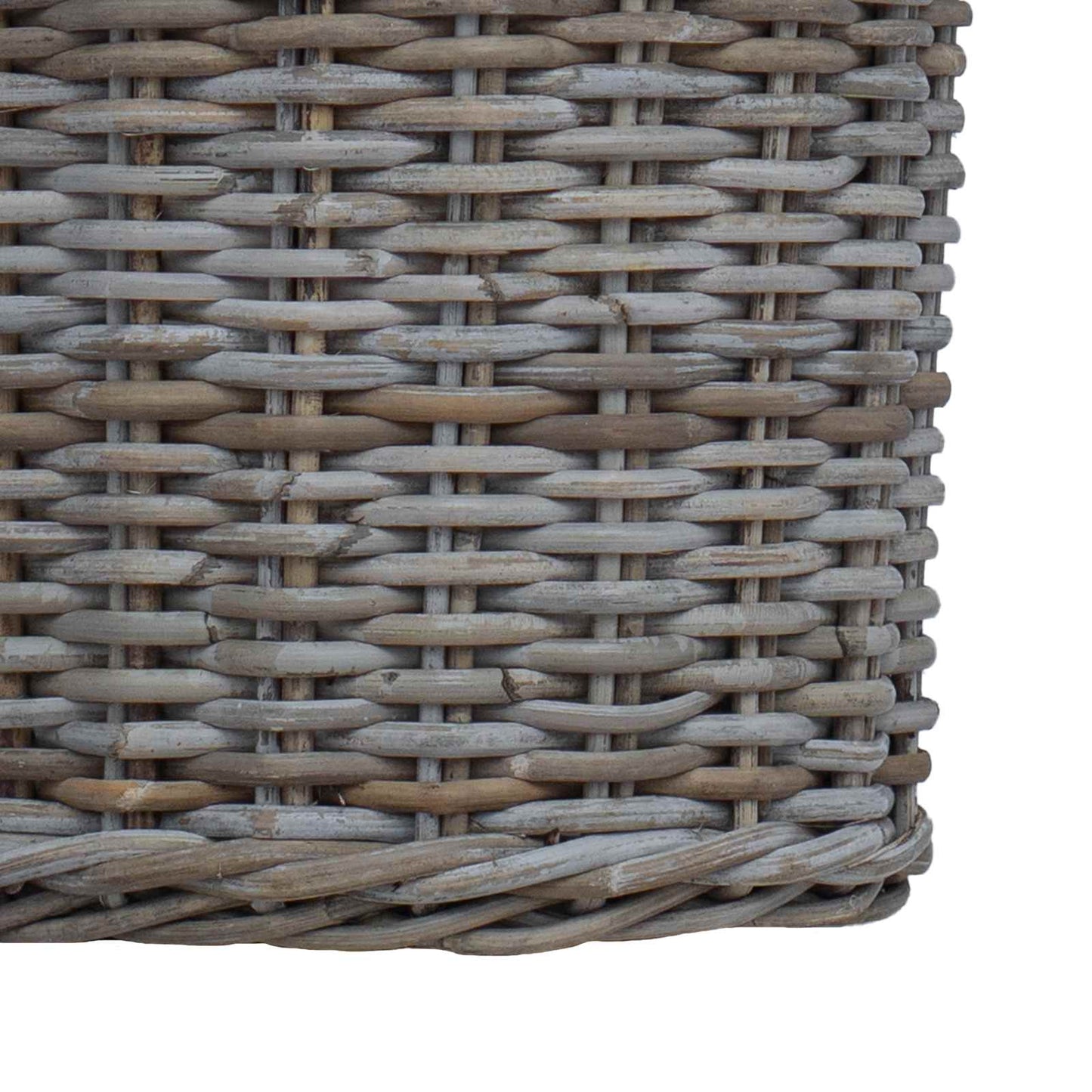 Planterkurv med lagring 2 stk. Naturlig grå Kubu Rattan
