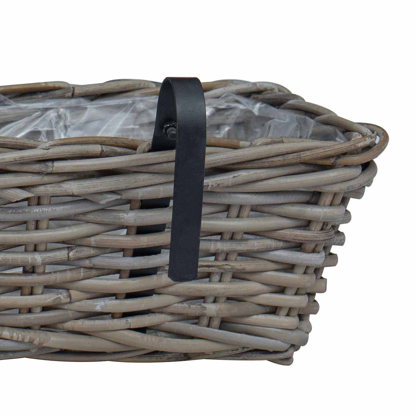 Hengende Plantekurv 2 stk. Naturlig grå 48 x 22 x 15 cm