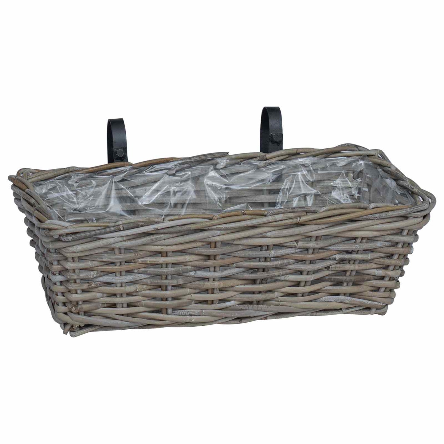 Hengende Plantekurv 2 stk. Naturlig grå 48 x 22 x 15 cm