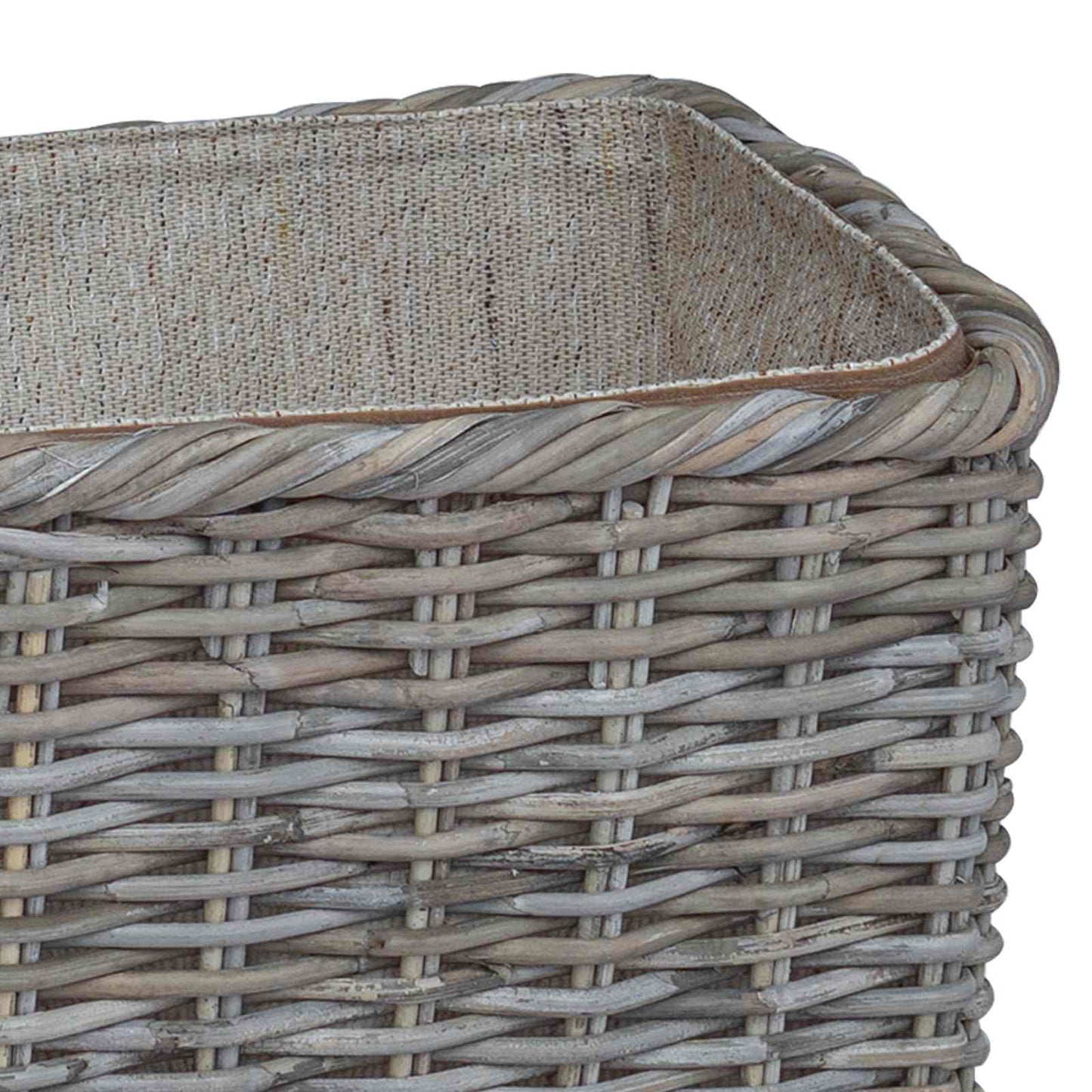 Vedkurv 2 stk. Naturlig grå Kubu Rattan
