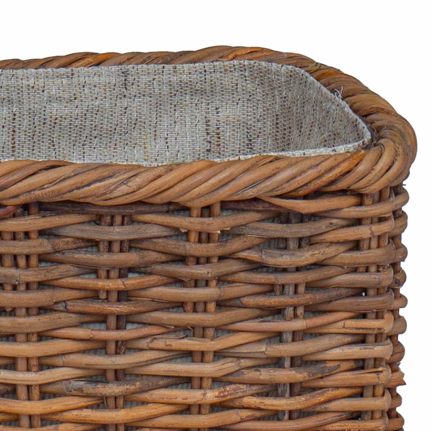 Vedkurv 2 stk. Naturlig brun Kubu Rattan