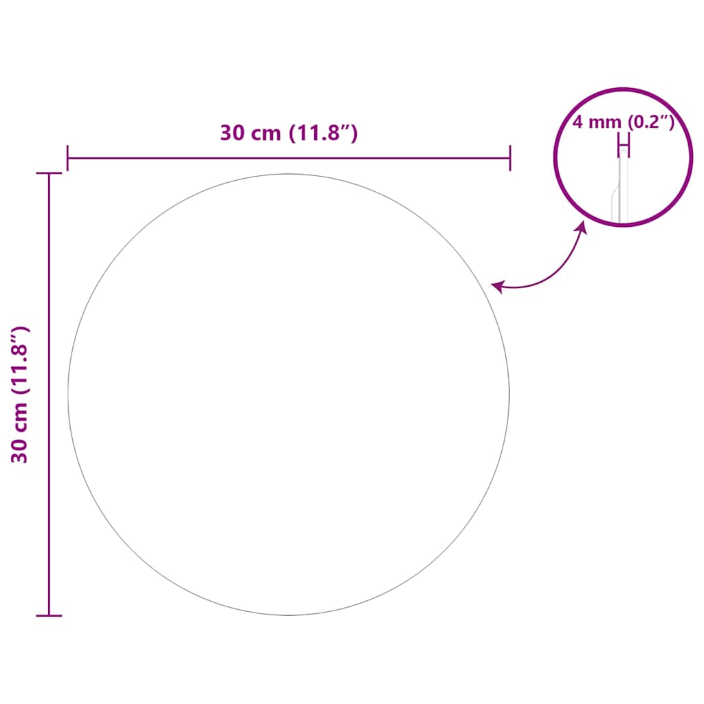 Veggspeil Rund Ø 30 cm herdet glass