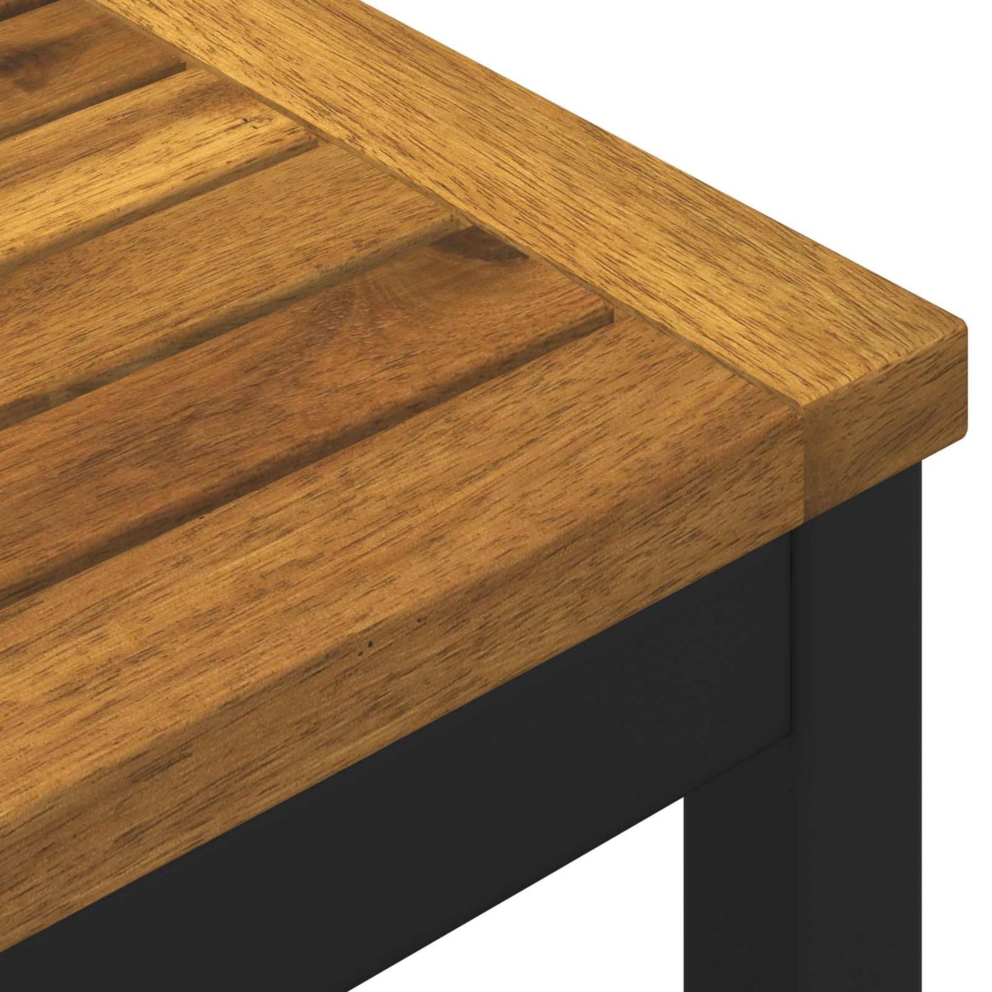 Hage middagsbord Naturlig og svart 110 x 108,5 x 75 cm