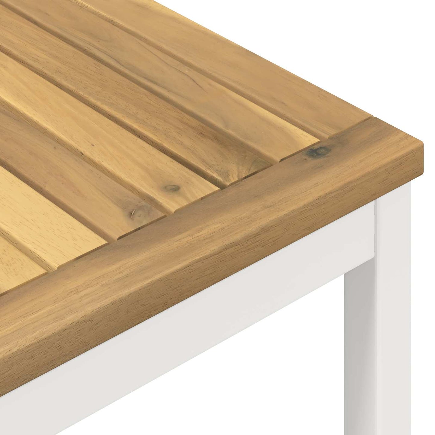 Kaffebord Hvit 80 x 80,5 x 45 cm Solid akasietre