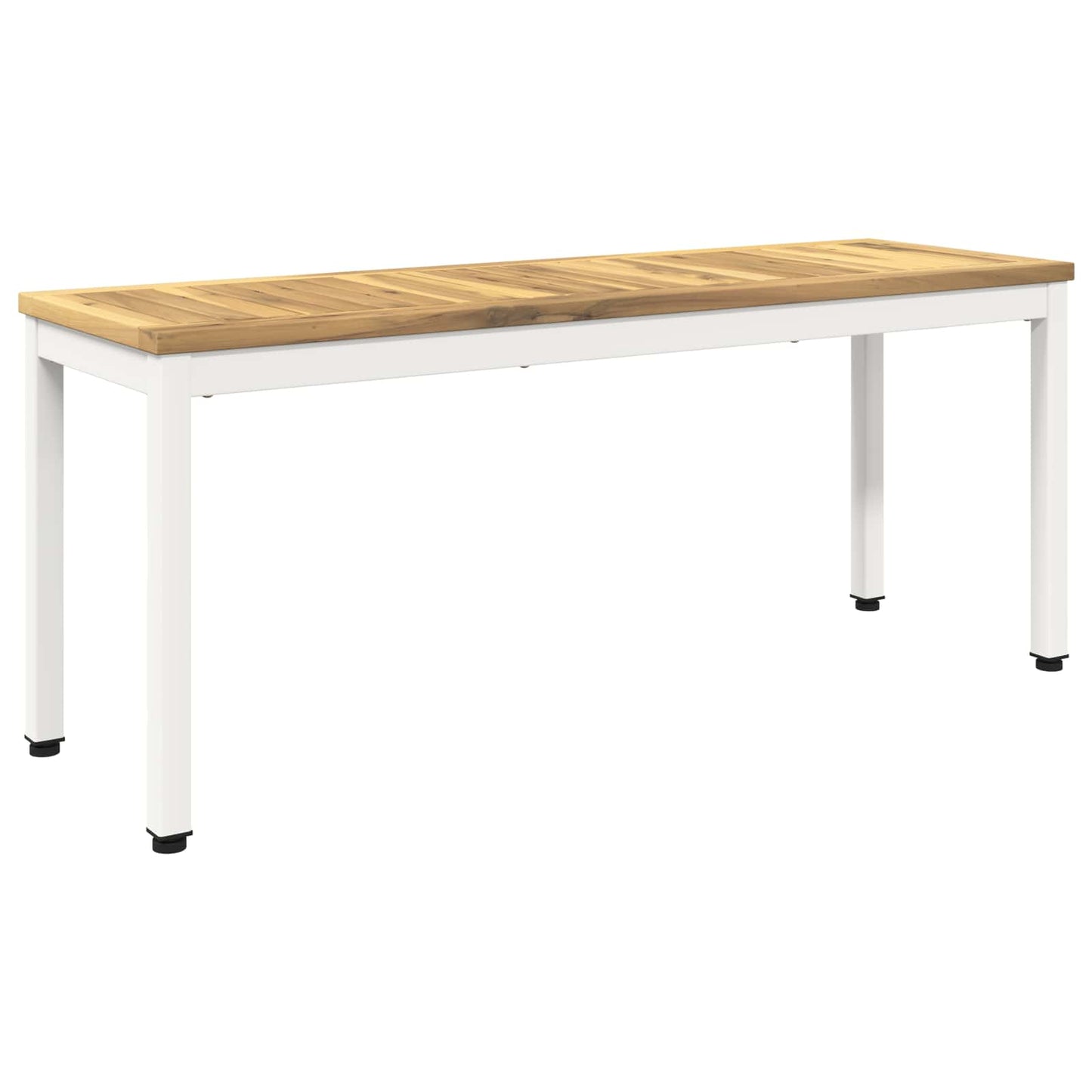 Hagebenk 108,5 x 35 x 45 cm Solid akasietre Hvit Rektangulær