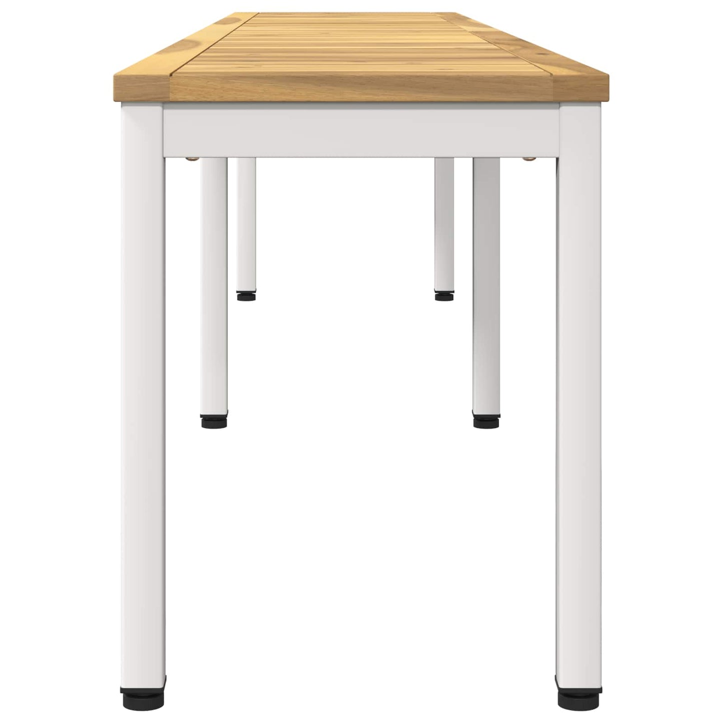 Hagebenk 201 x 35 x 45 cm Solid akasietre Hvit Rektangulær