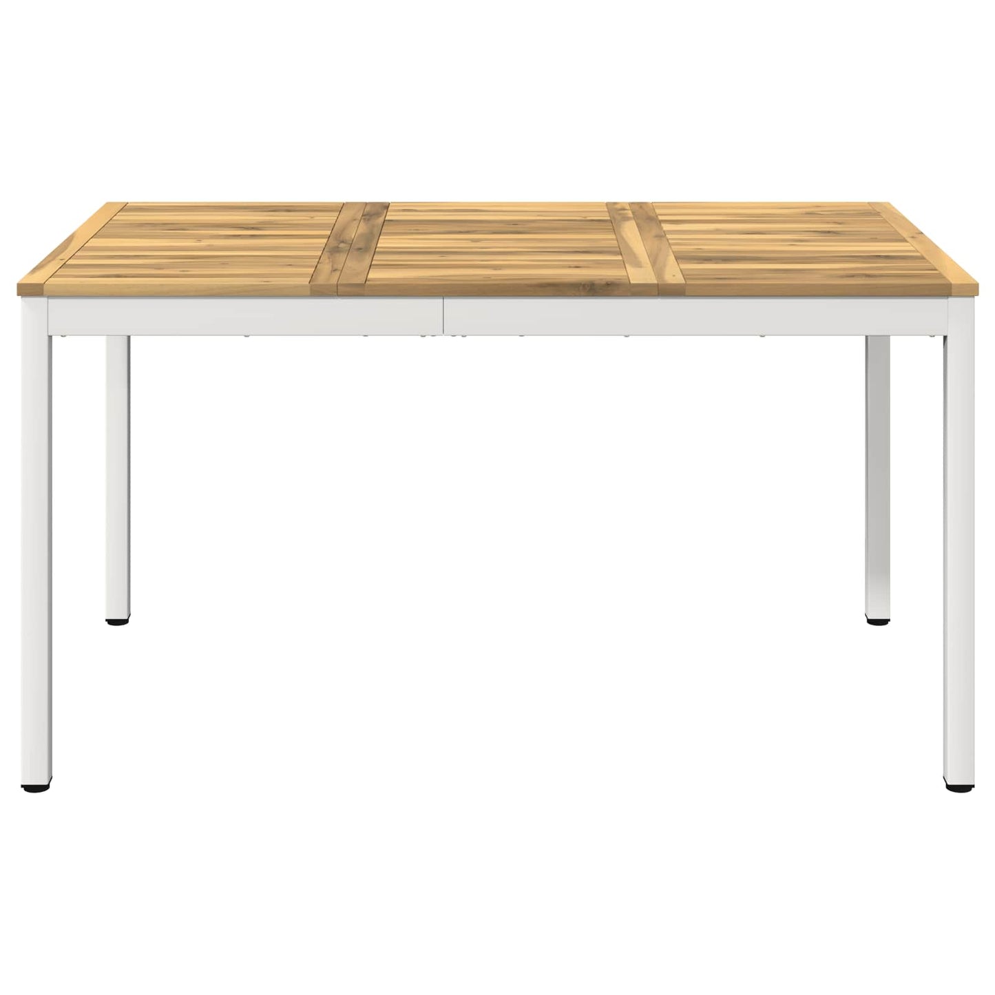 Hage middagsbord Hvit 141 x 80,5 x 75 cm Solid akasietre