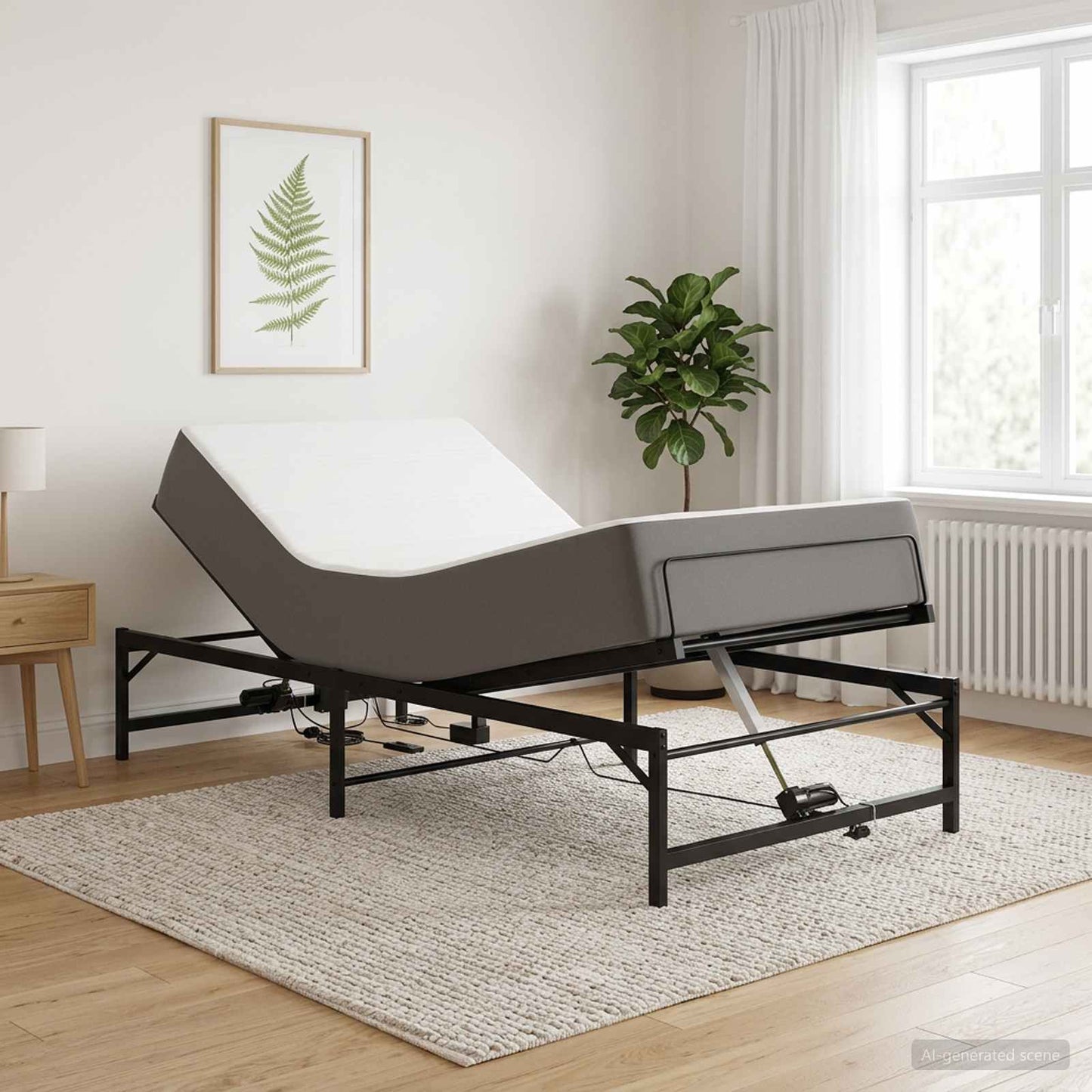 Elektrisk Justerbar Seng Ramme Svart 75 x 190 cm Stål