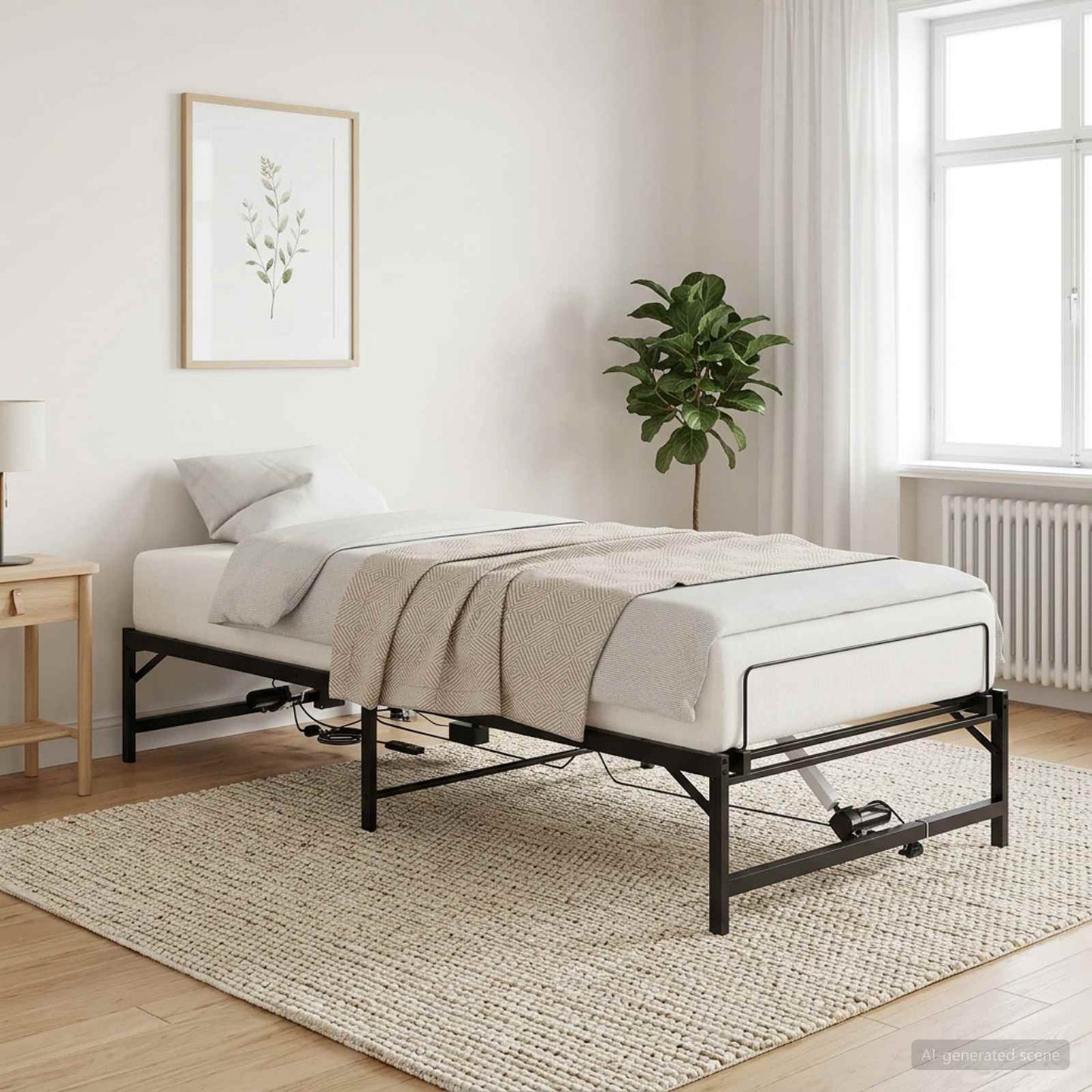 Elektrisk Justerbar Seng Ramme Svart 75 x 190 cm Stål