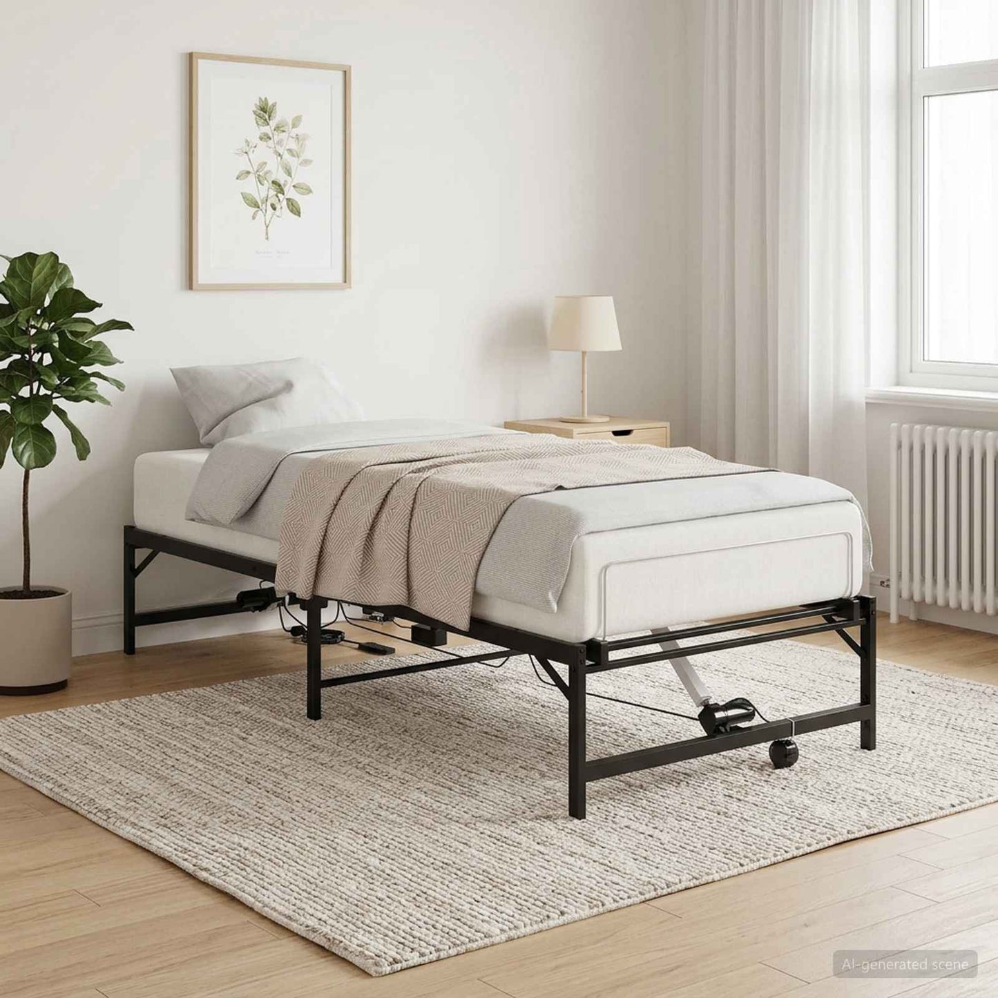 Elektrisk Justerbar Seng Ramme Svart 90 x 200 cm Stål