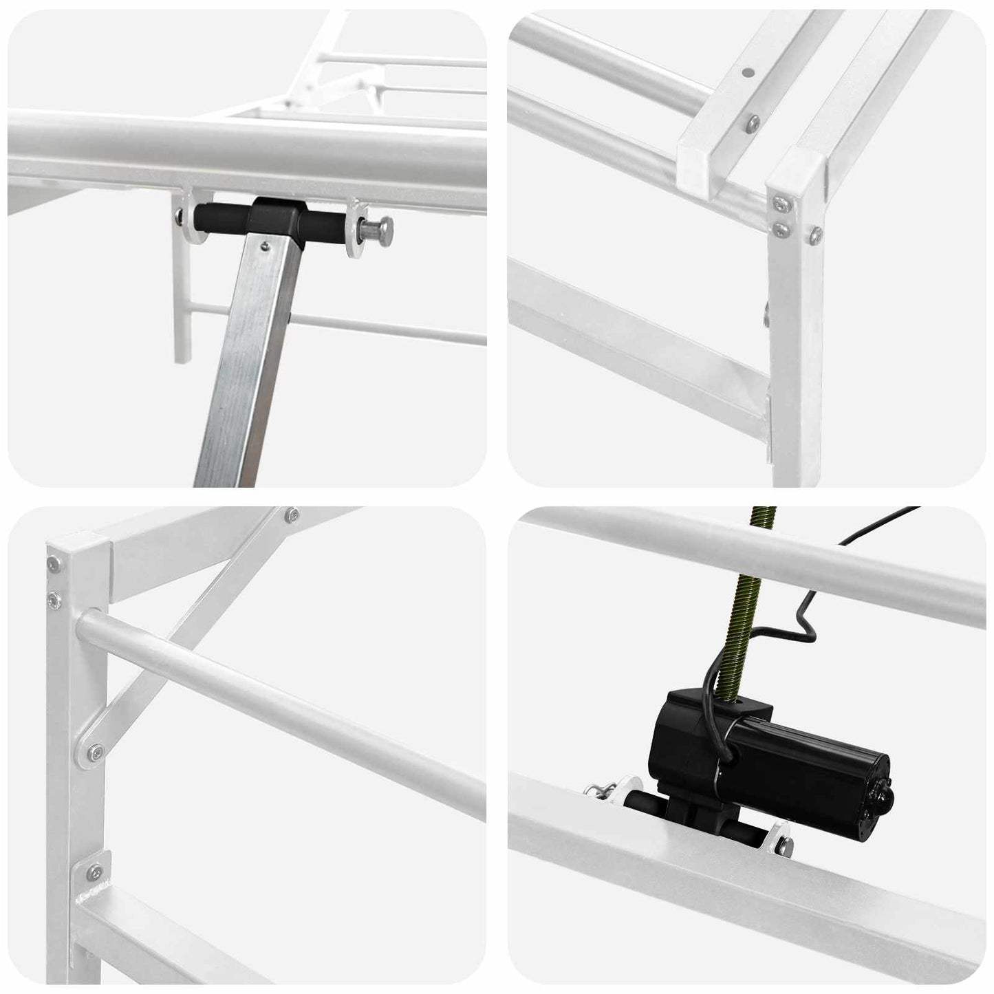 Elektrisk Justerbar Seng Ramme Hvit 75 x 190 cm Stål
