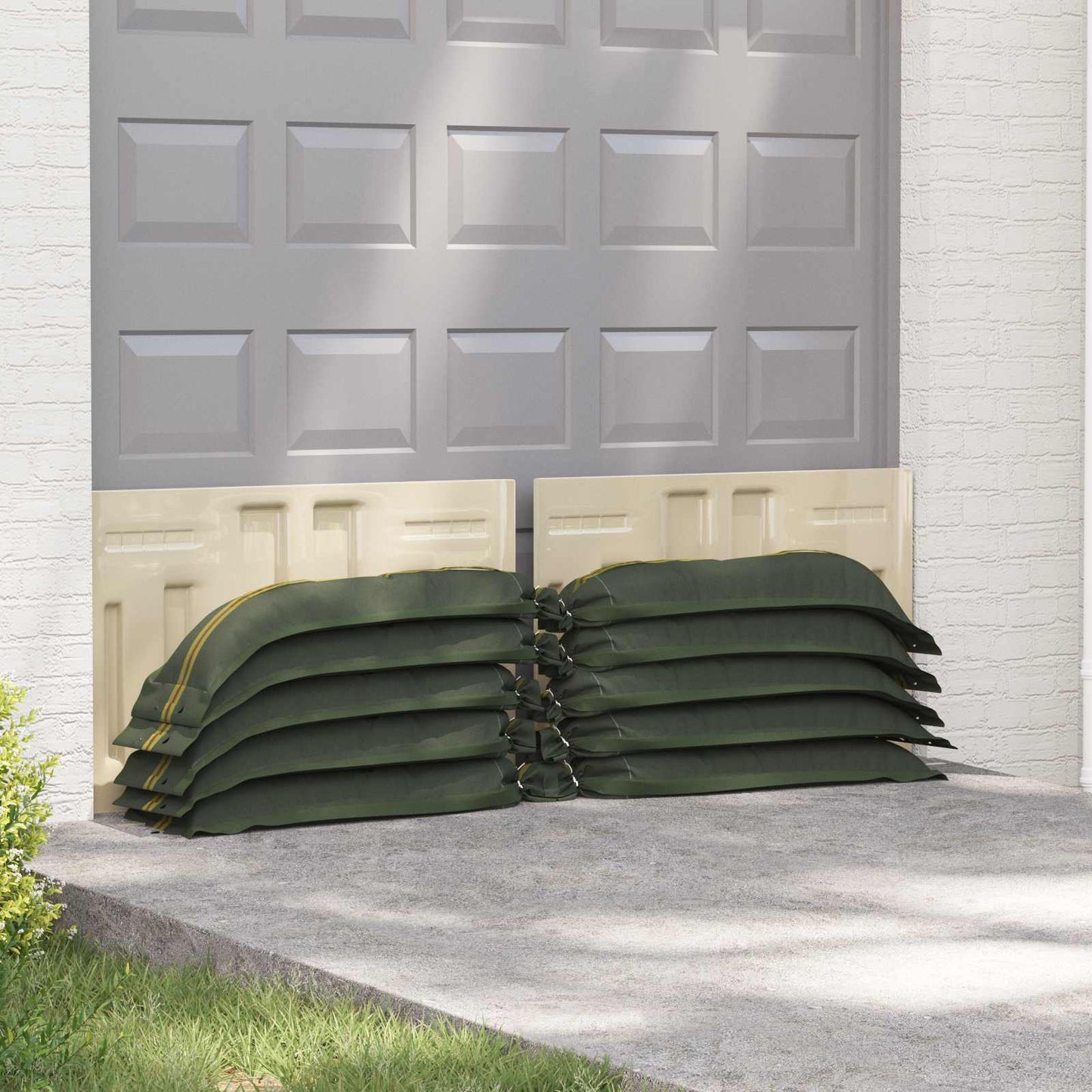 Sandsekker 10 pcs grønn 120 x 27 cm HDPE