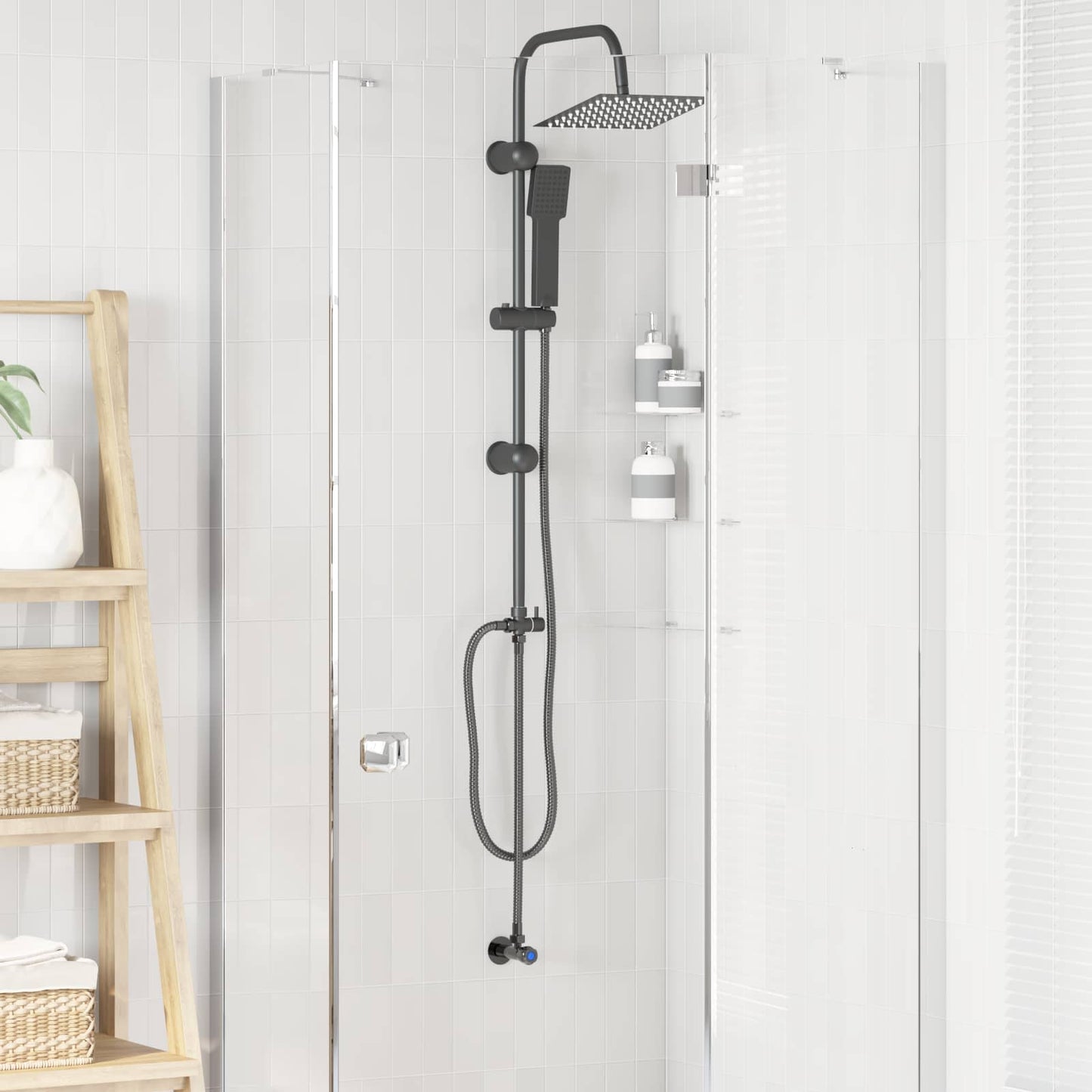 Dusjsystem Svart 47 x 20 x 95 cm Rustfritt Stål