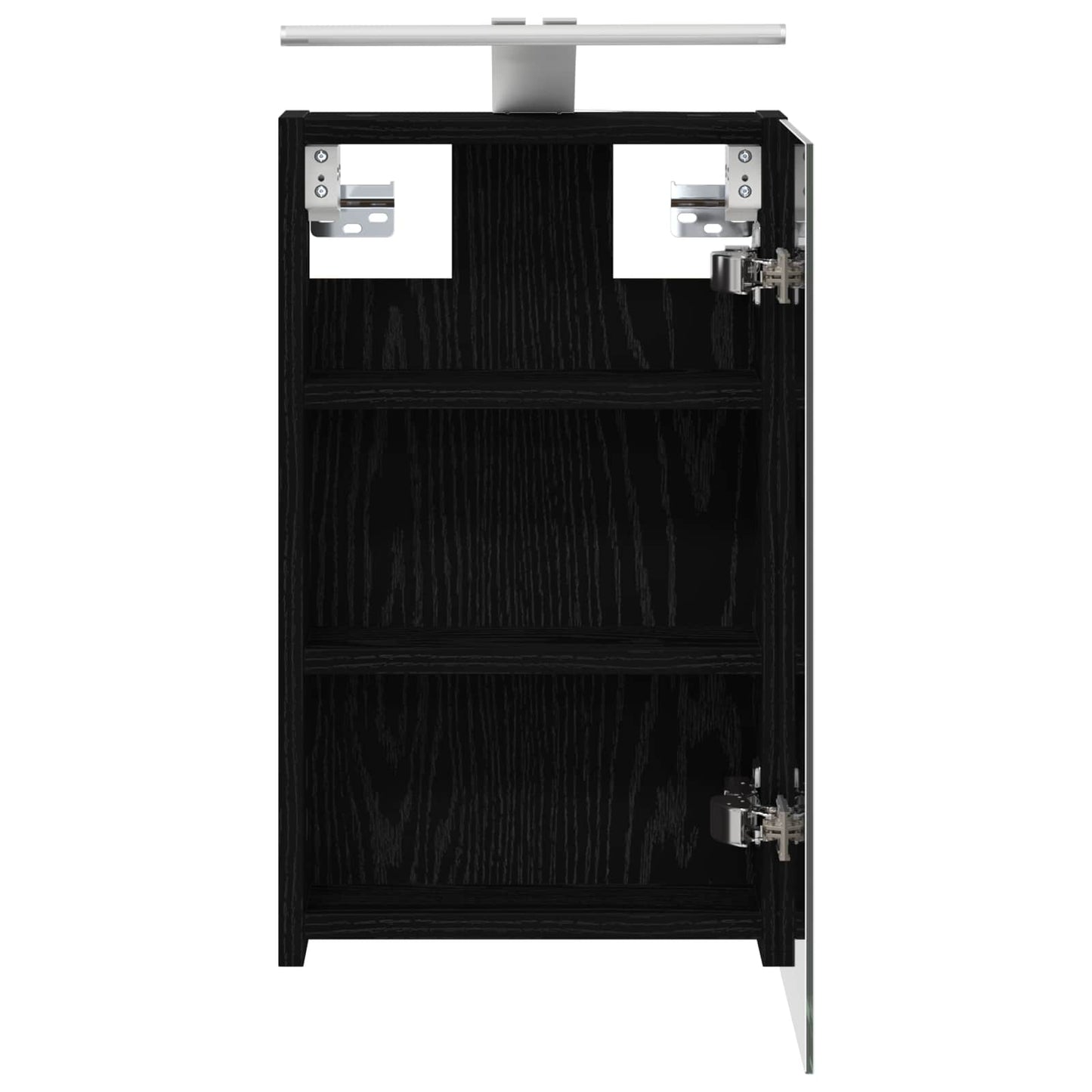Baderomsspeilskap Svart Eik 30 x 10,5 x 50 cm Konstruert tre