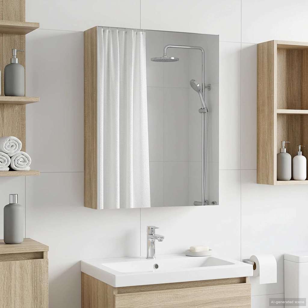 Baderomsspeilskap Sonoma eik 50 x 14,5 x 70 cm Konstruert tre