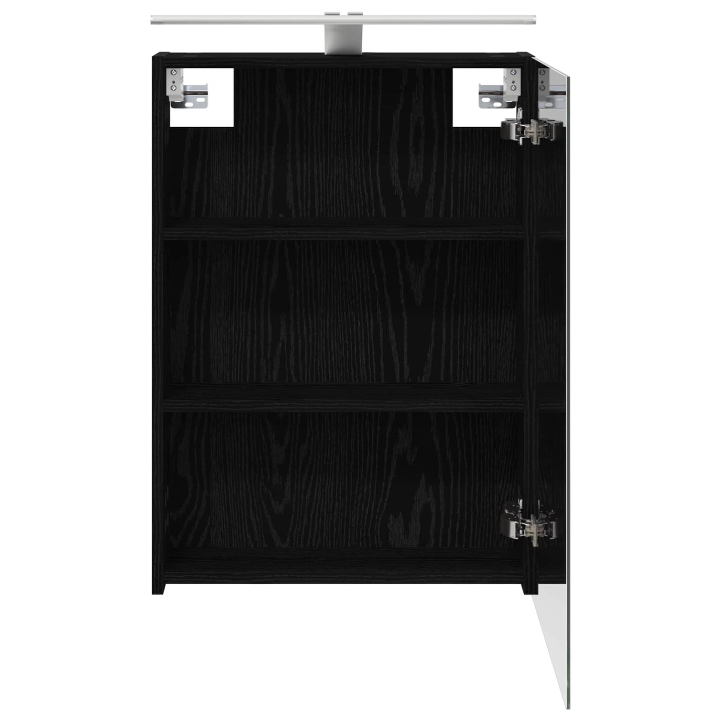 Baderomsspeilskap Svart Eik 50 x 14,5 x 70 cm Konstruert tre