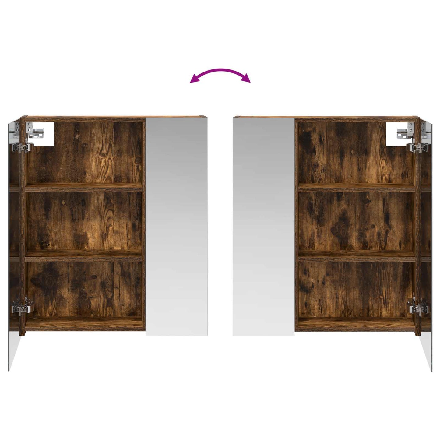 Baderomsspeilskap Røkt eik 60 x 14,5 x 70 cm Konstruert tre