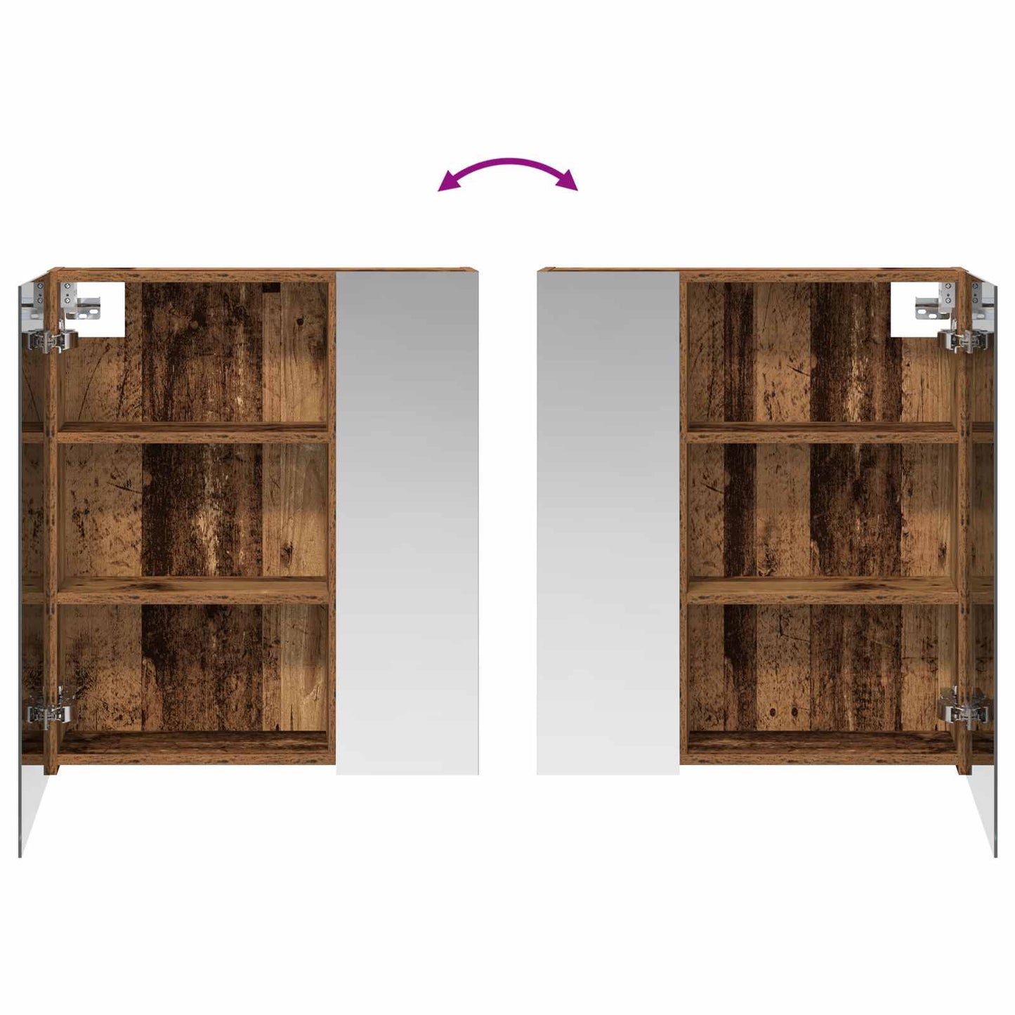 Baderomsspeilskap Gammelt tre 60 x 14,5 x 70 cm Konstruert tre