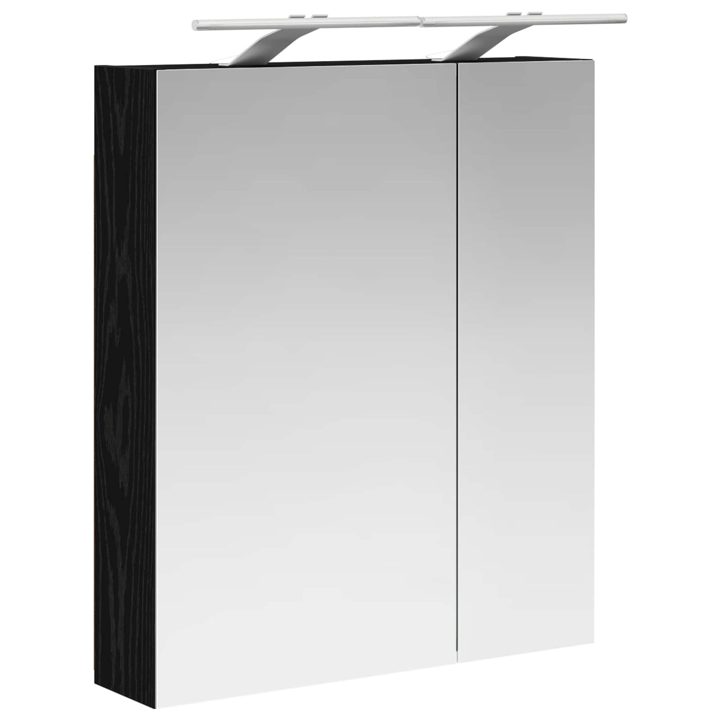 Baderomsspeilskap Svart Eik 60 x 14,5 x 70 cm Konstruert tre
