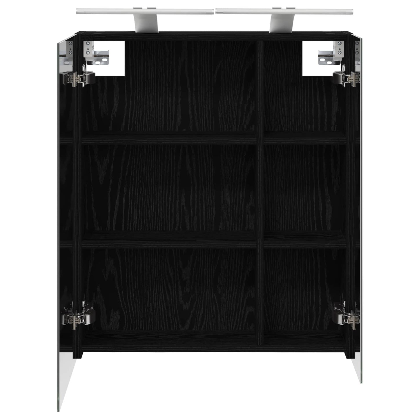 Baderomsspeilskap Svart Eik 60 x 14,5 x 70 cm Konstruert tre
