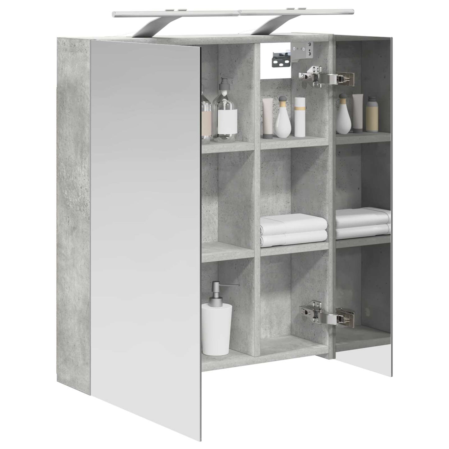 Baderomsspeilskap Betonggrå 60 x 14,5 x 70 cm Konstruert tre