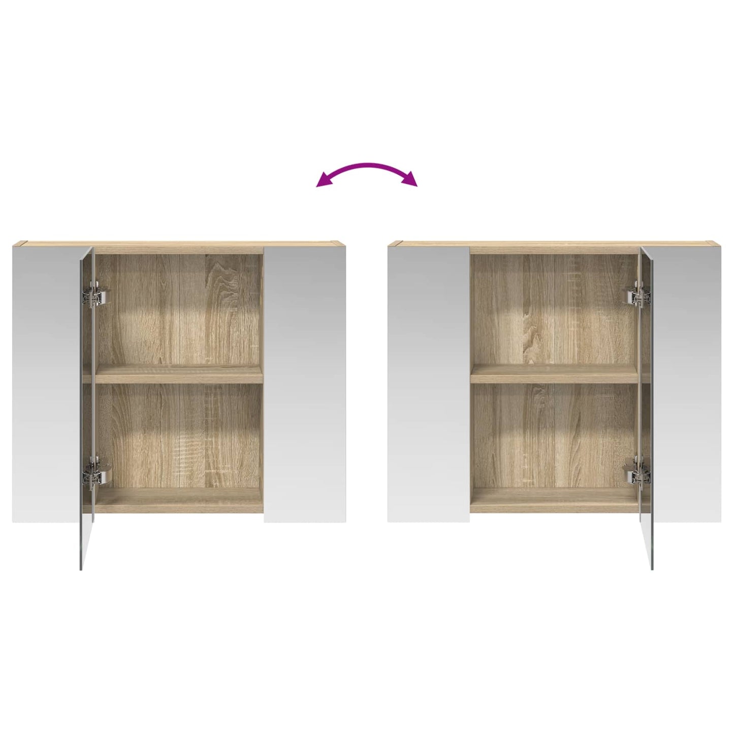 Baderomsspeilskap Sonoma eik 60 x 14,5 x 50 cm Konstruert tre