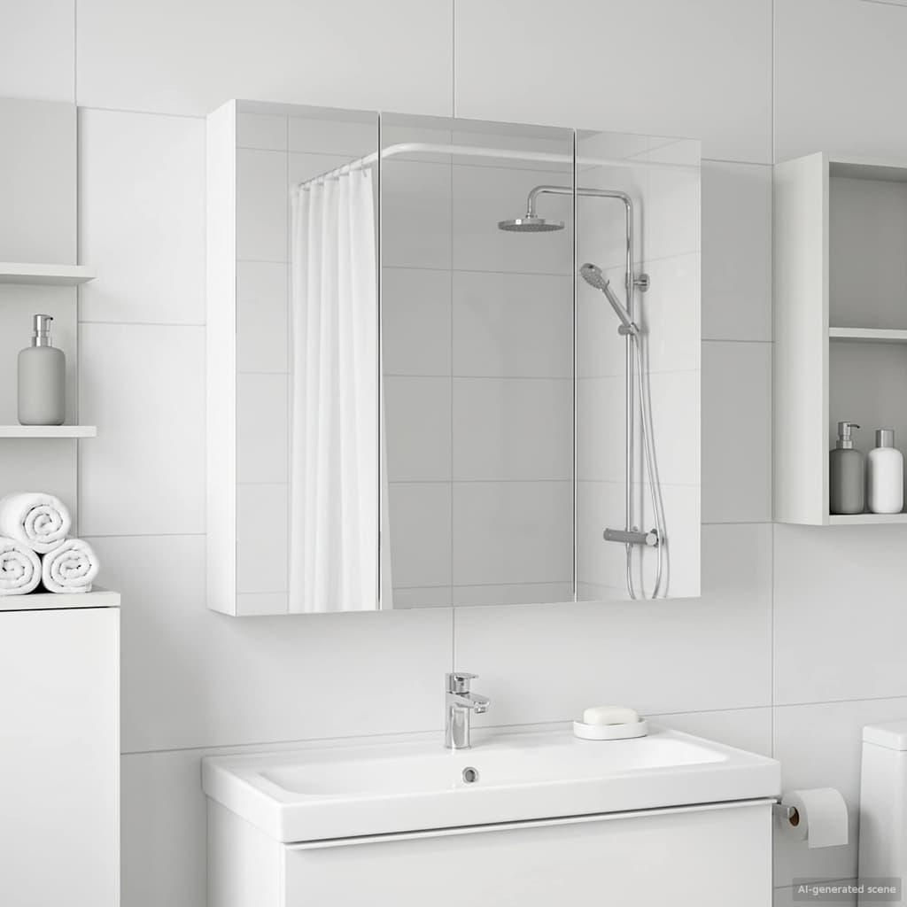 Baderomsspeilskap for Hvit 70 x 14,5 x 70 cm Konstruert tre