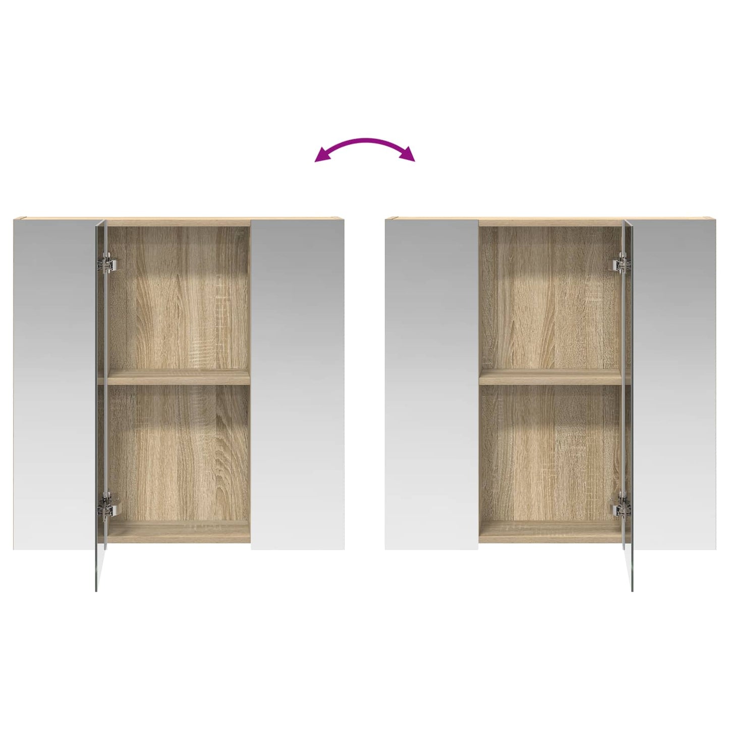 Baderomsspeilskap Sonoma eik 70 x 14,5 x 70 cm Konstruert tre