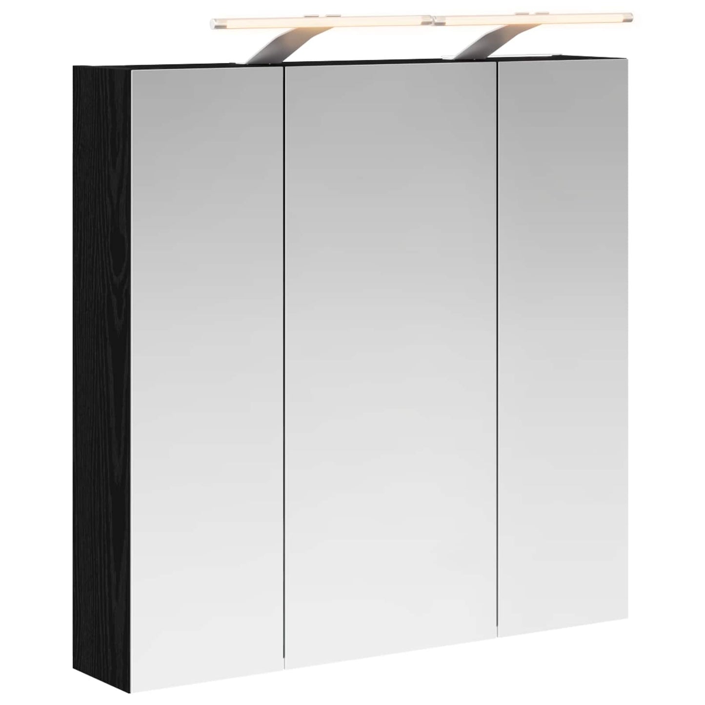 Baderomsspeilskap Svart Eik 70 x 14,5 x 70 cm Konstruert tre