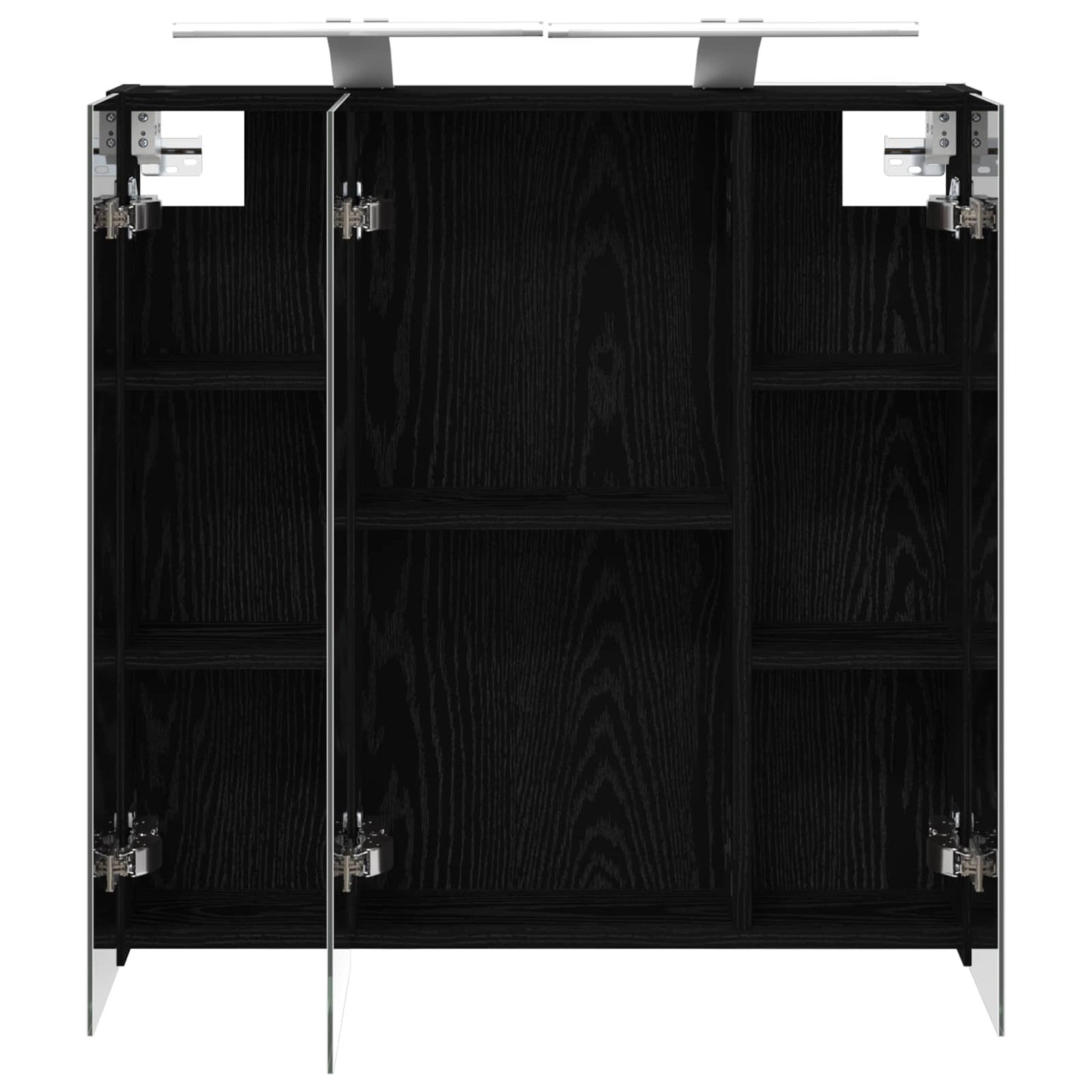 Baderomsspeilskap Svart Eik 70 x 14,5 x 70 cm Konstruert tre