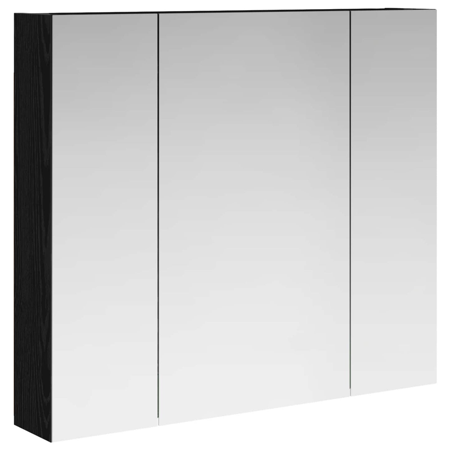 Baderomsspeilskap Svart Eik 80 x 14.5 x 70 cm Konstruert tre