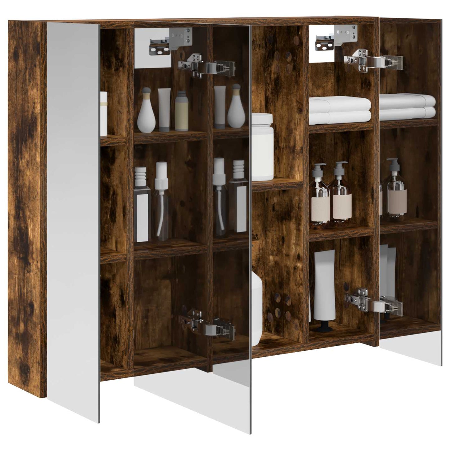 Baderomsspeilskap Røkt eik 80 x 14.5 x 70 cm Konstruert tre