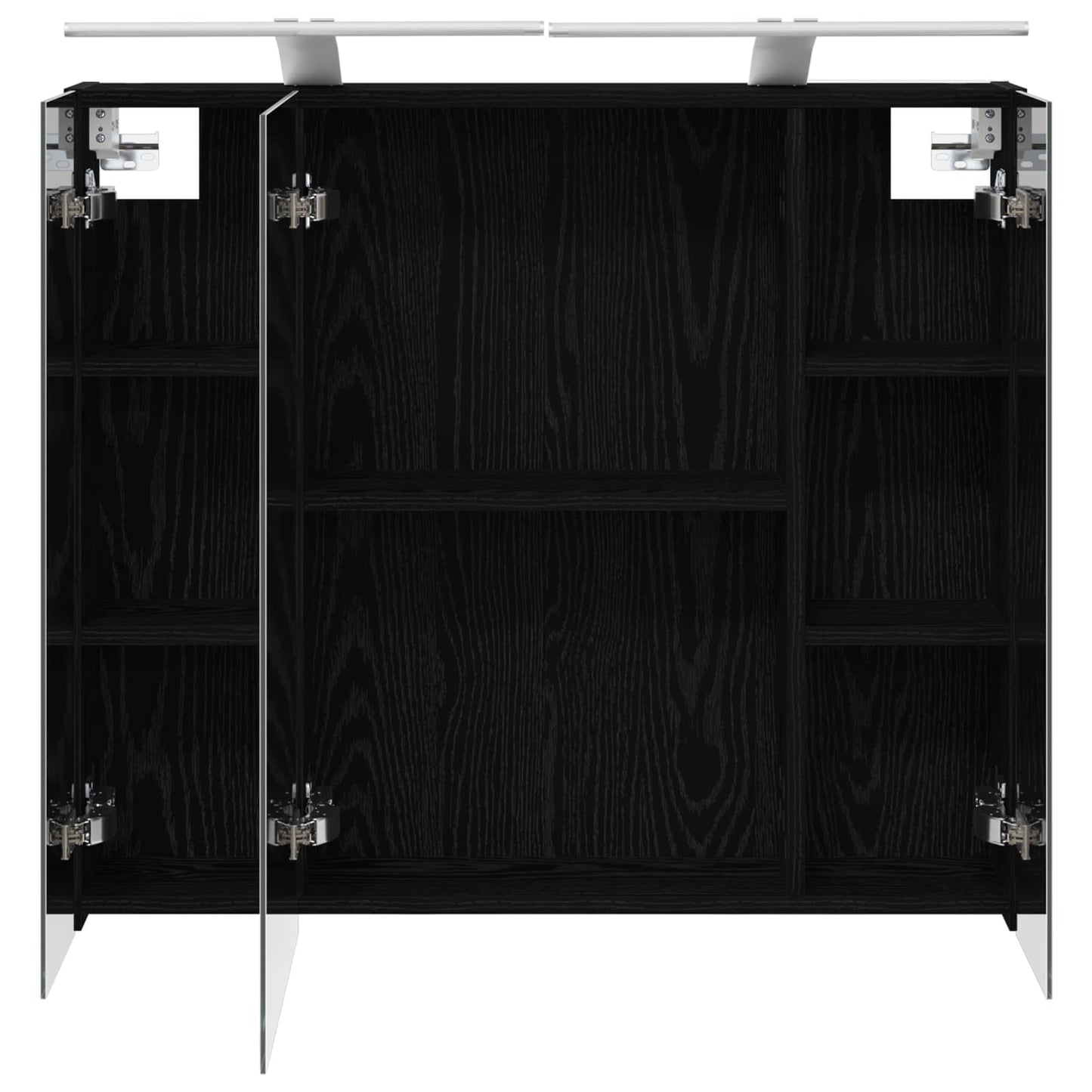 Baderomsspeilskap Svart Eik 80 x 14.5 x 70 cm Konstruert tre