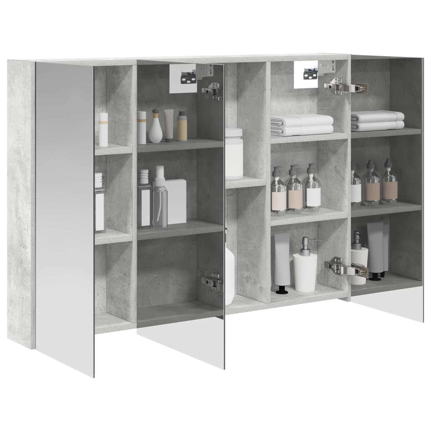 Baderomsspeilskap Betonggrå 100 x 14,5 x 70 cm Konstruert tre