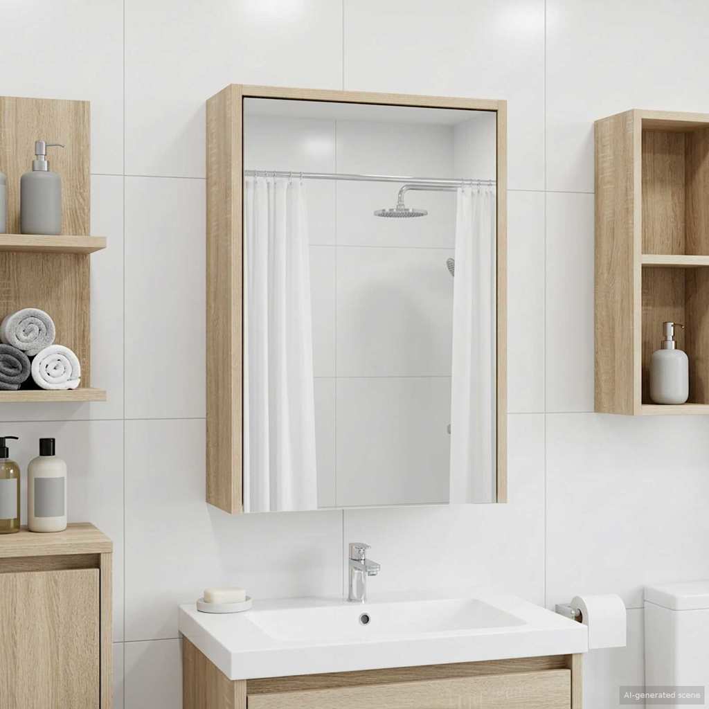 Baderomsspeilskap Sonoma eik 43 x 16 x 62.5 cm Konstruert tre