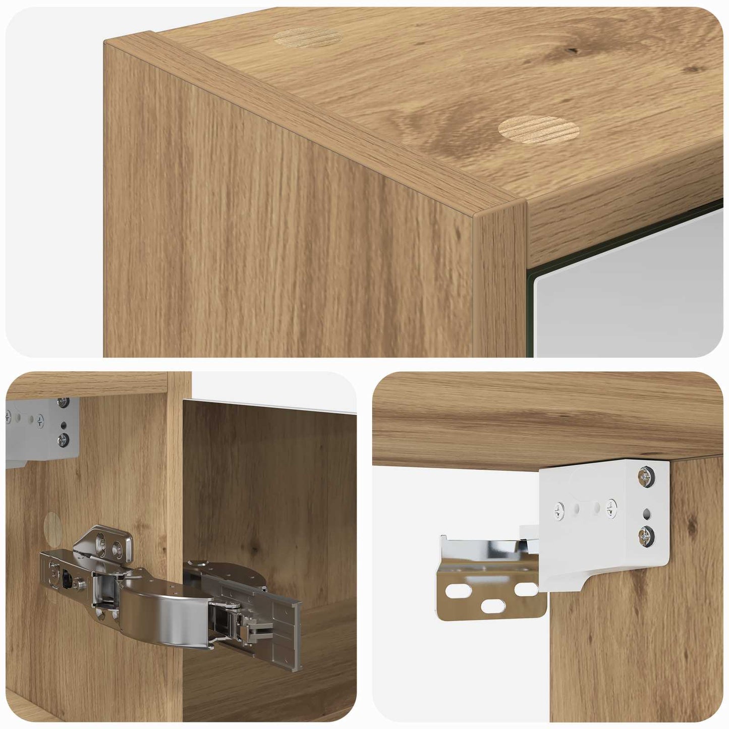 Baderomsspeilskap Kunstnerisk Eik 43 x 16 x 62.5 cm