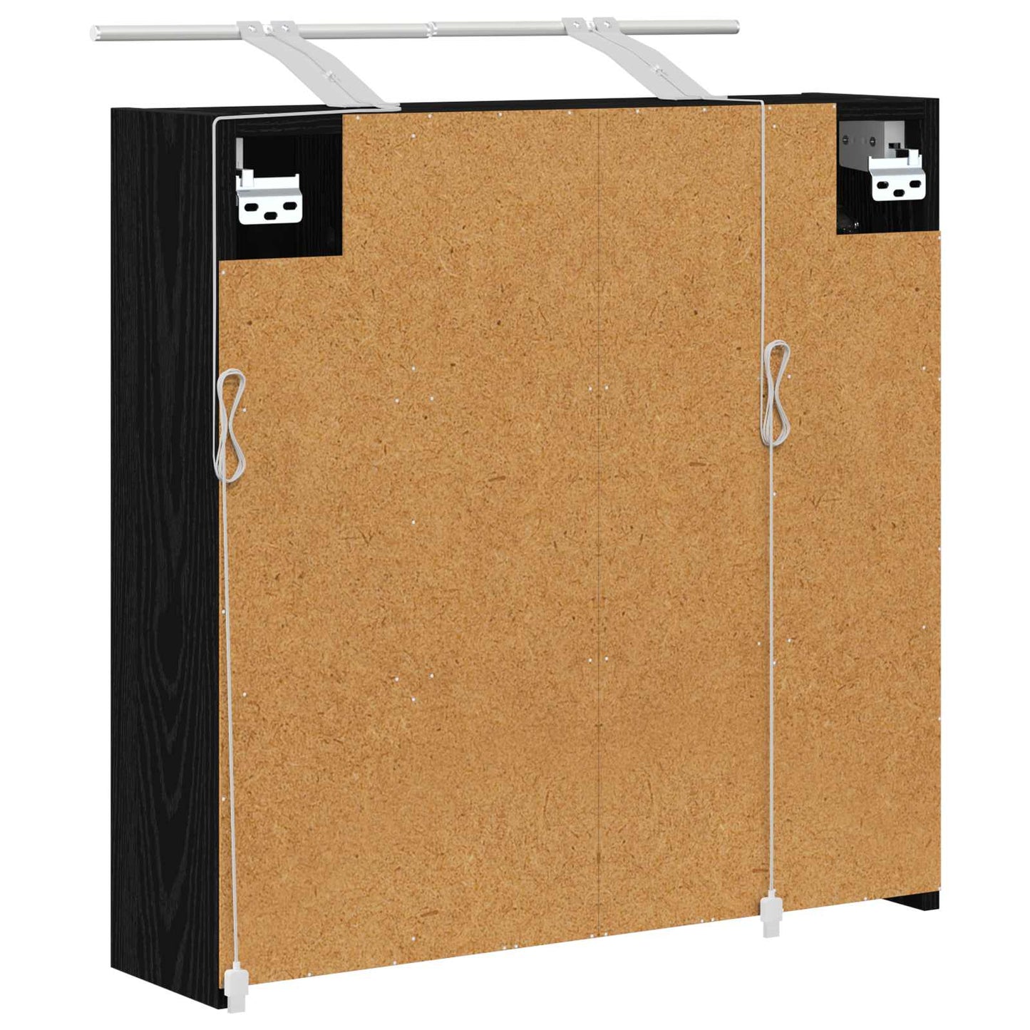 Baderomsspeilskap Svart Eik 63,5 x 16 x 62,5 cm Konstruert tre