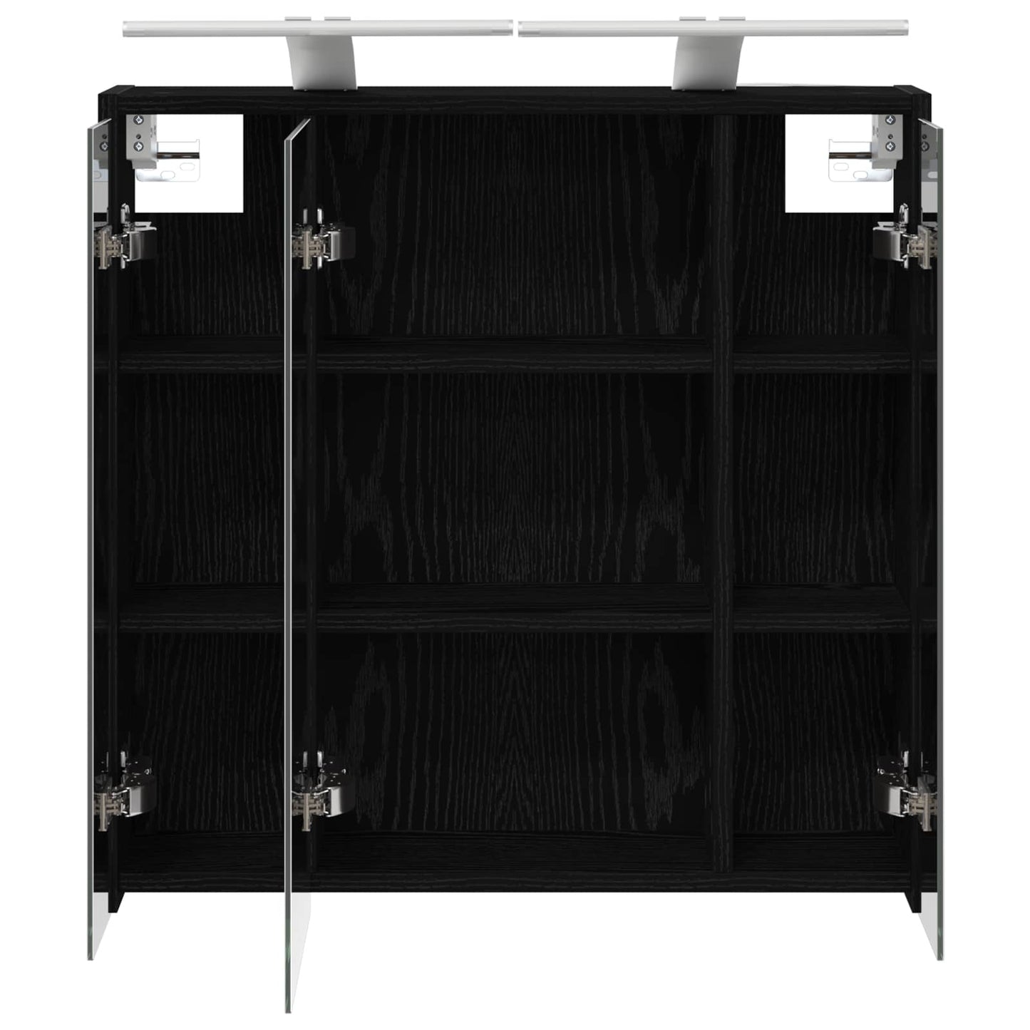 Baderomsspeilskap Svart Eik 63,5 x 16 x 62,5 cm Konstruert tre