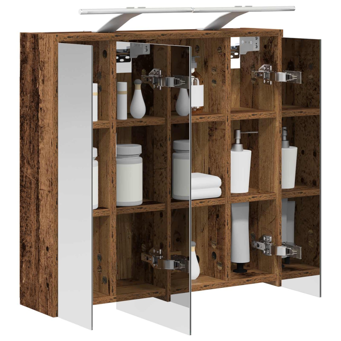 Baderomsspeilskap Gammelt tre 63,5 x 16 x 62,5 cm