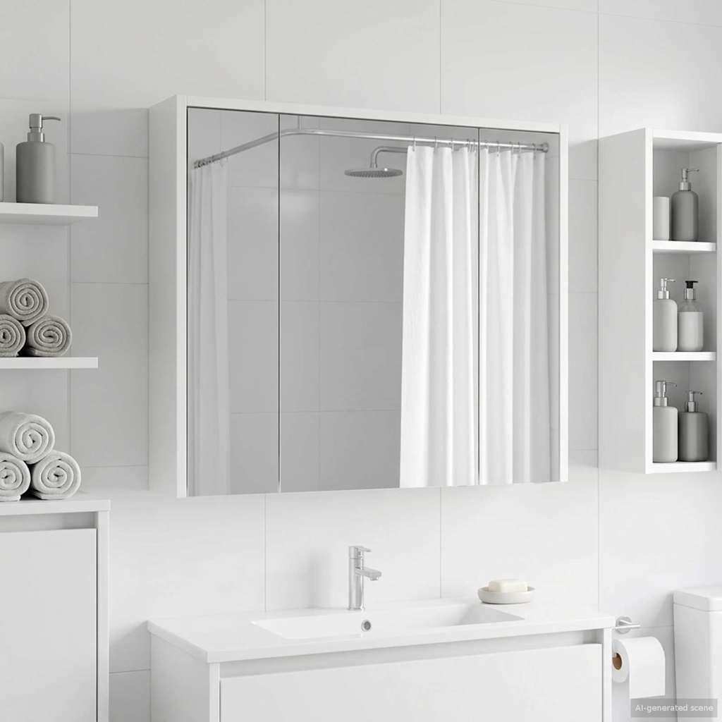Baderomsspeilskap for Hvit 73,5 x 16 x 62,5 cm Konstruert tre