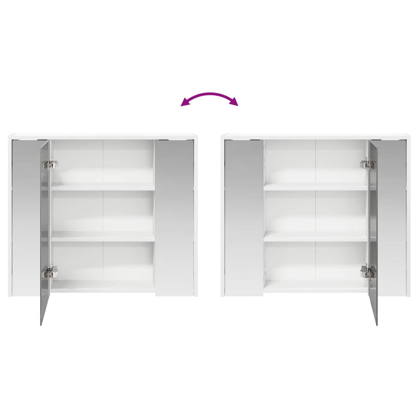 Baderomsspeilskap for Hvit 73,5 x 16 x 62,5 cm Konstruert tre