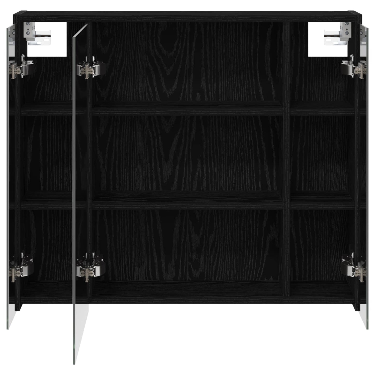 Baderomsspeilskap Svart Eik 73,5 x 16 x 62,5 cm Konstruert tre